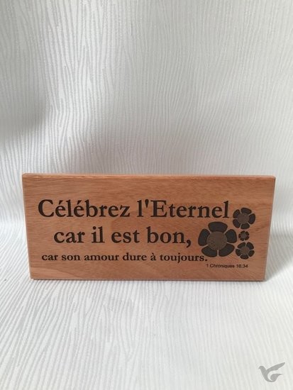 Productafbeelding: voorkant van Wandbord 22x10cm celebrez l''Eternel car