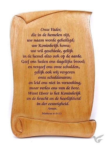 Productafbeelding: voorkant van Wandbord 14.5x10 onze Vader