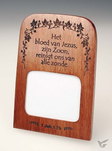 Productafbeelding: voorkant van Wandbord/fotoraam 14.5x10cm 1 joh 1:7