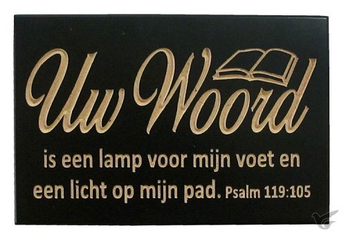 Productafbeelding: voorkant van Wandbord Uw Woord is een 10x15cm