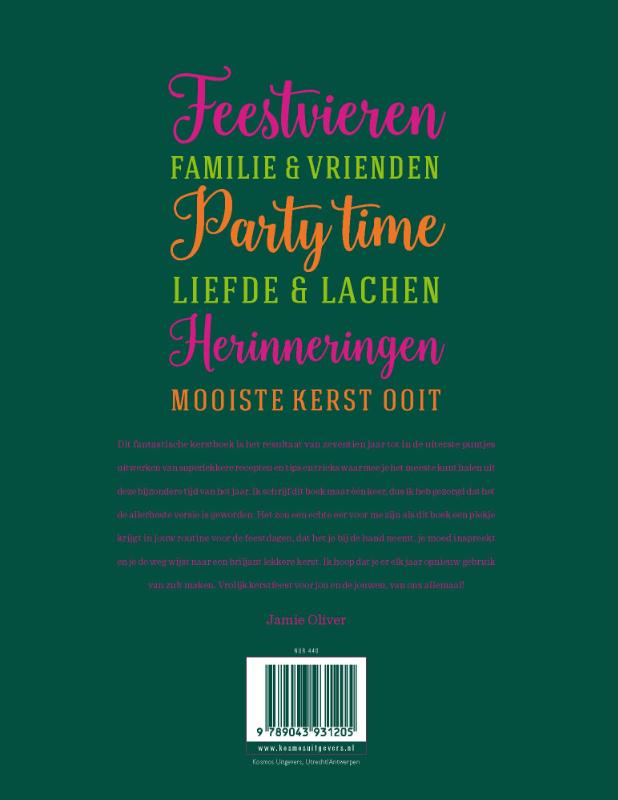 Productafbeelding: achterkant van Jamie Oliver's Kerstkookboek