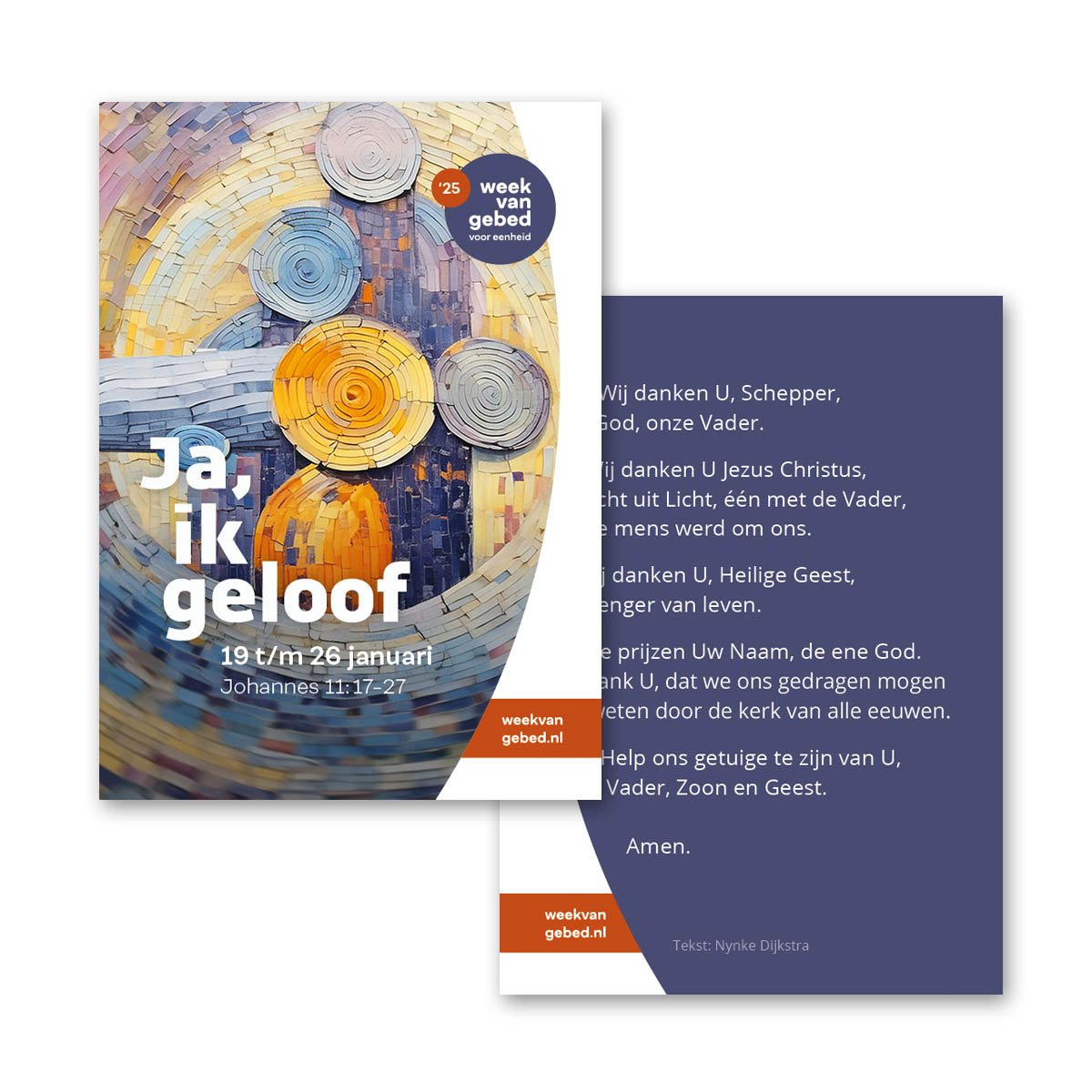 Productafbeelding: voorkant van Gebedskaartjes (flyer) Week van gebed 2025 (50 stuks)