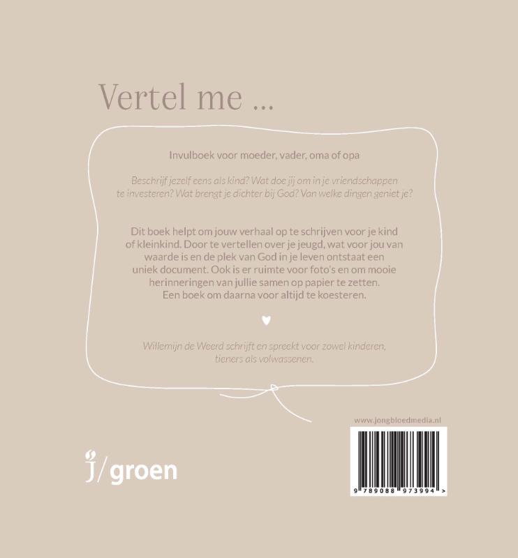 Productafbeelding: achterkant van Vertel me