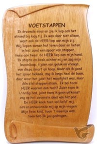 Productafbeelding: voorkant van Wandbord 20x13cm voetstappen