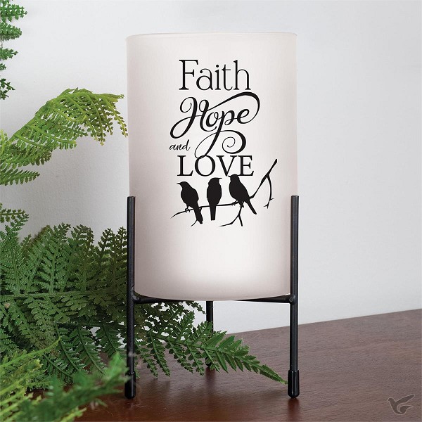 Productafbeelding: voorkant van Candle pillar stand faith hope love