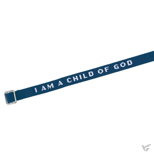 Productafbeelding: voorkant van Geweven armband Blauw I am a child of Go